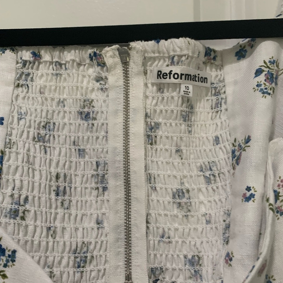 Reformation White Puff Sleeve Mini Dress - Picture 6 of 7